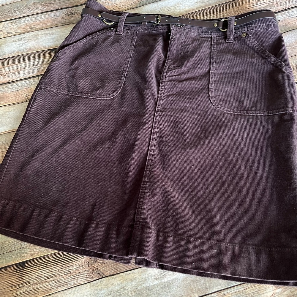 IZOD Brown Corduroy Skirt Size 10